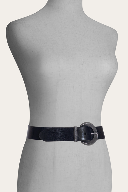 Frye Value - Black 35mm Engraved Buckle Belt