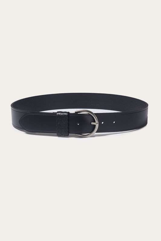 Frye Sale - Black 40mm Belt With Woven Keeper