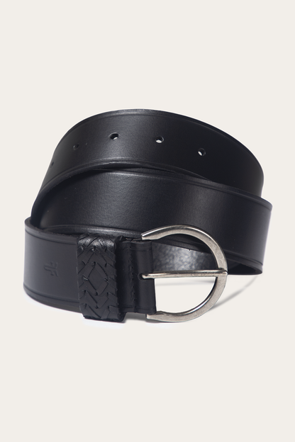 Frye Sale - Black 40mm Belt With Woven Keeper
