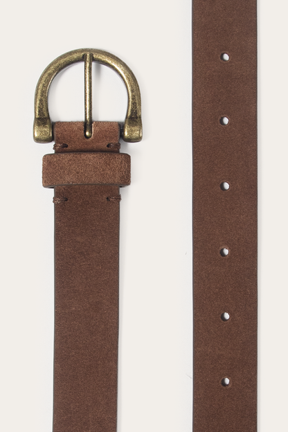 Frye Popular - Light Whiskey 25mm Suede Horseshoe Buckle Belt
