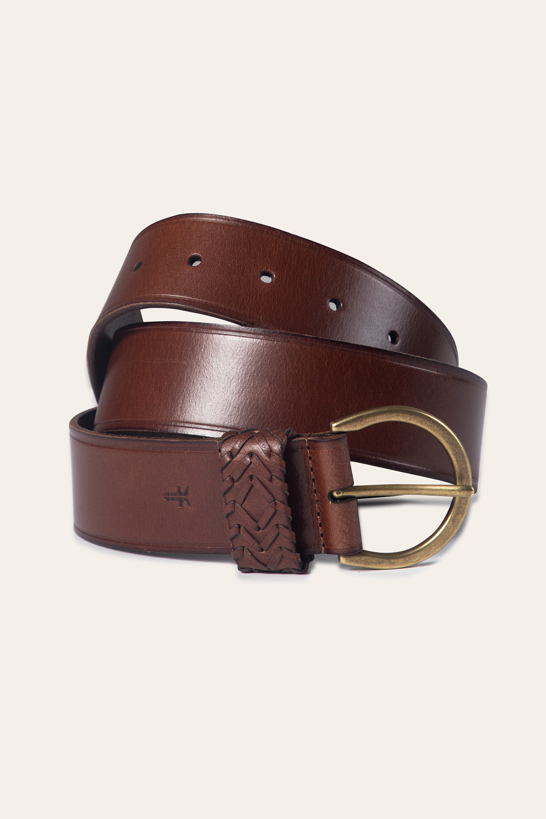 Frye Hot Sale - Tan 40mm Belt With Woven Keeper