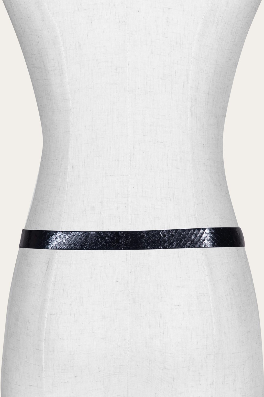 Frye Featured - Women’s Black Snake 25mm Horseshoe Buckle Belt With Python