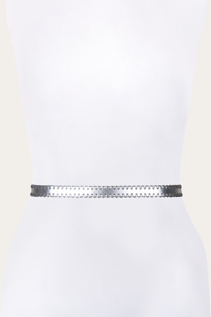 Frye Latest - 20mm Silver Leather Belt With 3-Piece Buckle Set