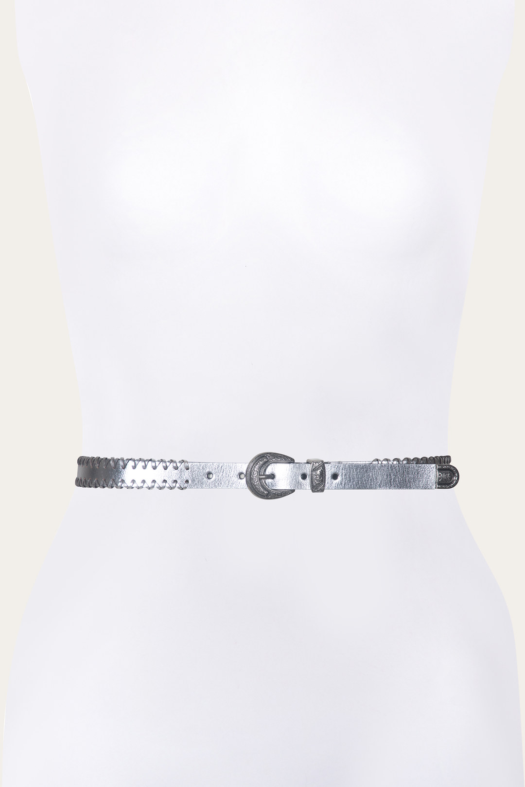 Frye Latest - 20mm Silver Leather Belt With 3-Piece Buckle Set