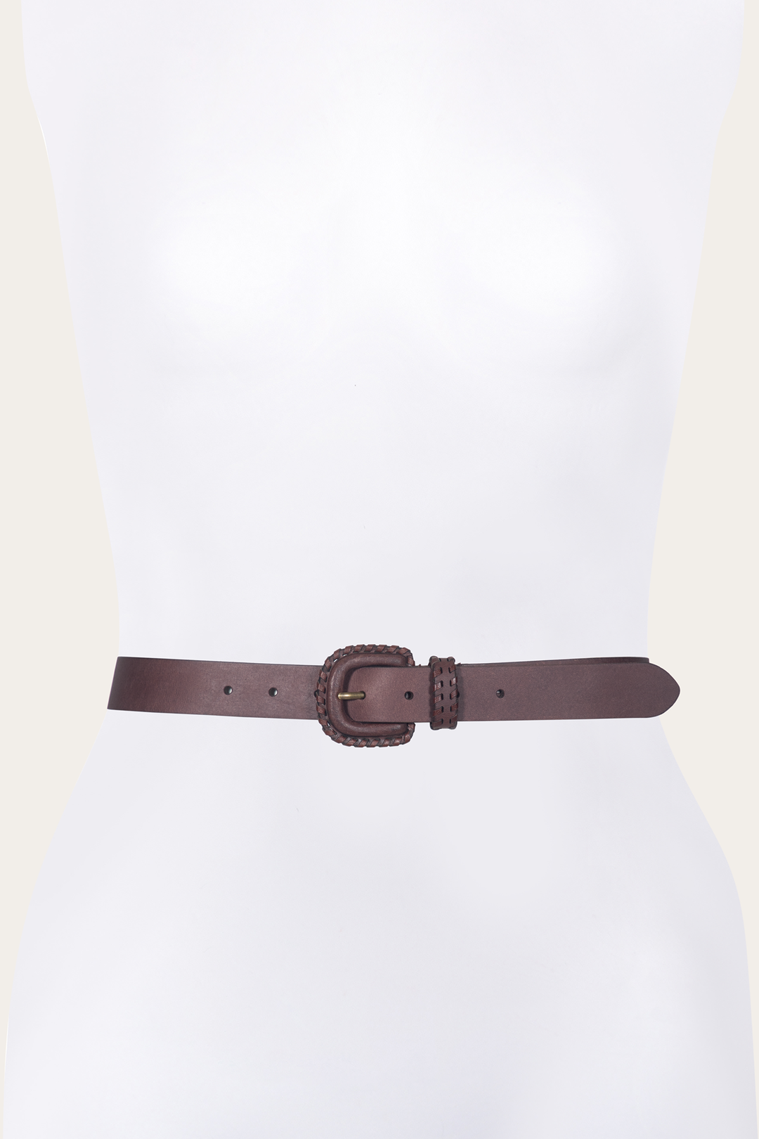 Frye Best Seller - 30mm Brown Leather Belt With Covered Buckle