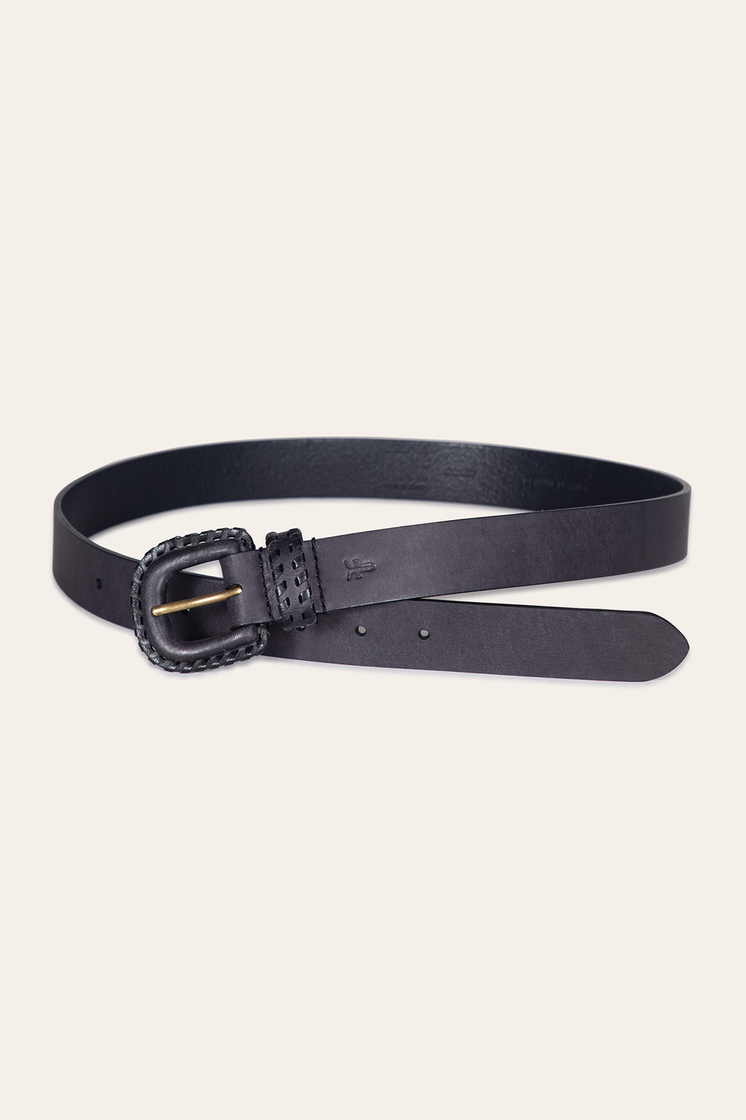 Frye Essential - 30mm Black Leather Belt With Covered Buckle