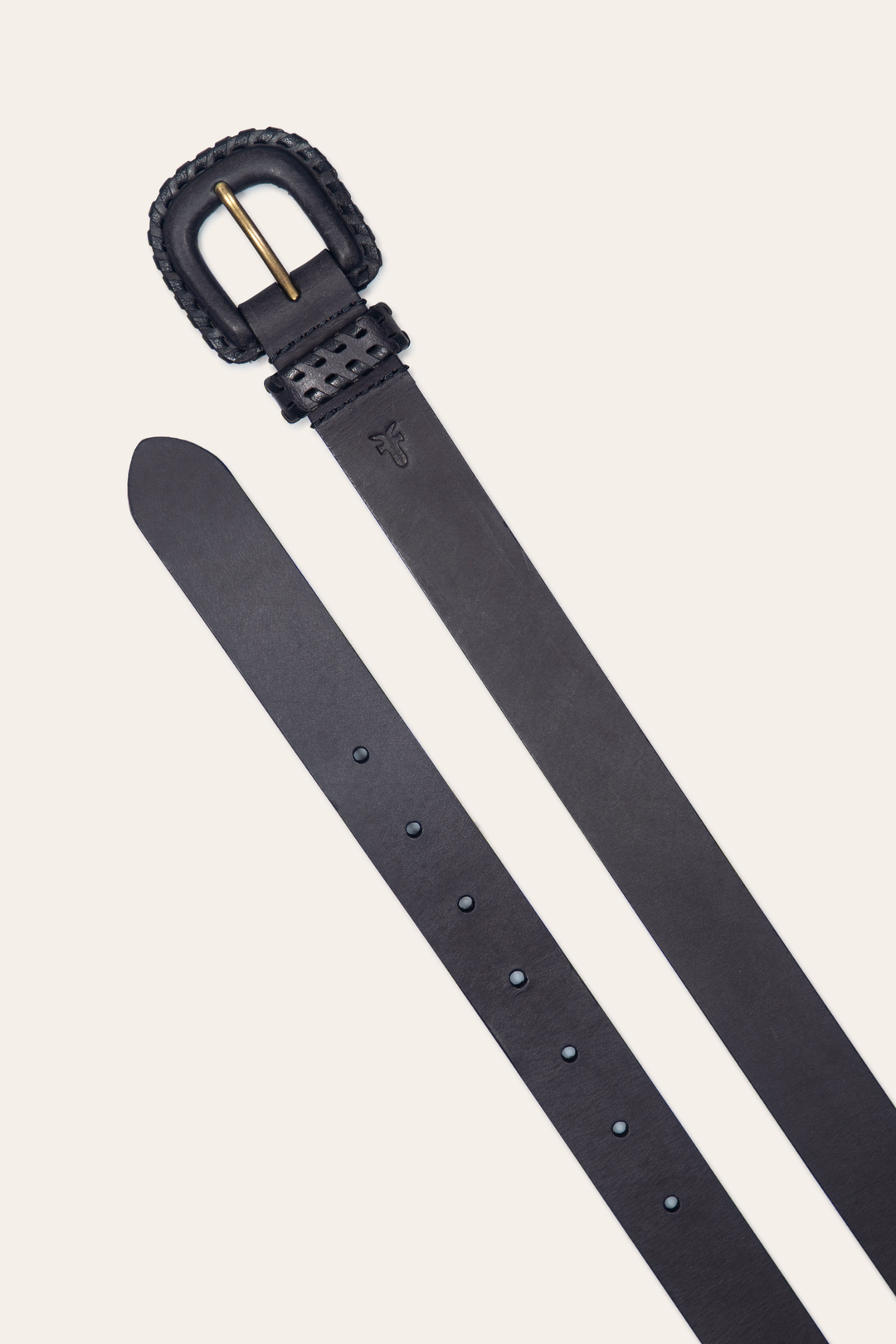 Frye Essential - 30mm Black Leather Belt With Covered Buckle