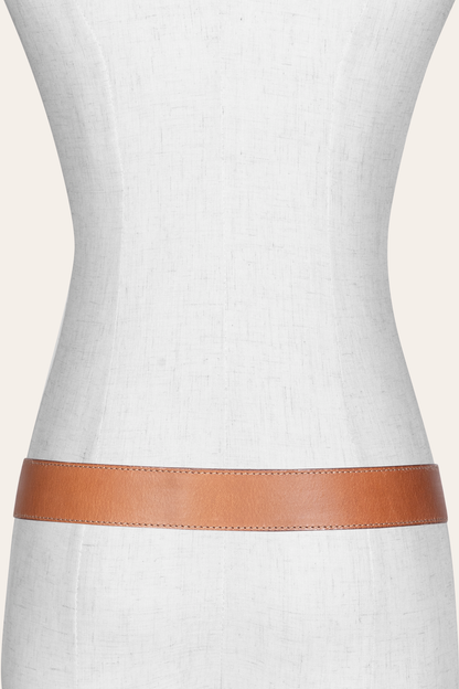 Frye Classic - Women’s Beige 35mm Belt With Concho On Loop