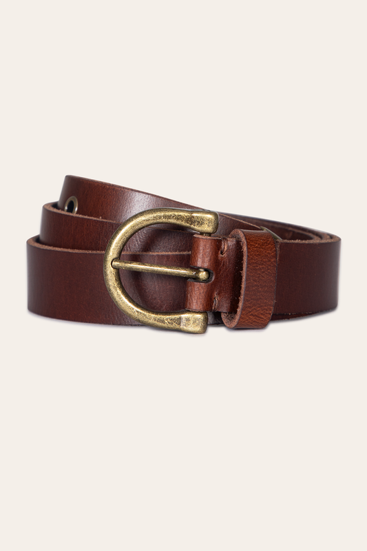 Frye Quality - Women’s Tan 25mm Horseshoe Buckle Belt