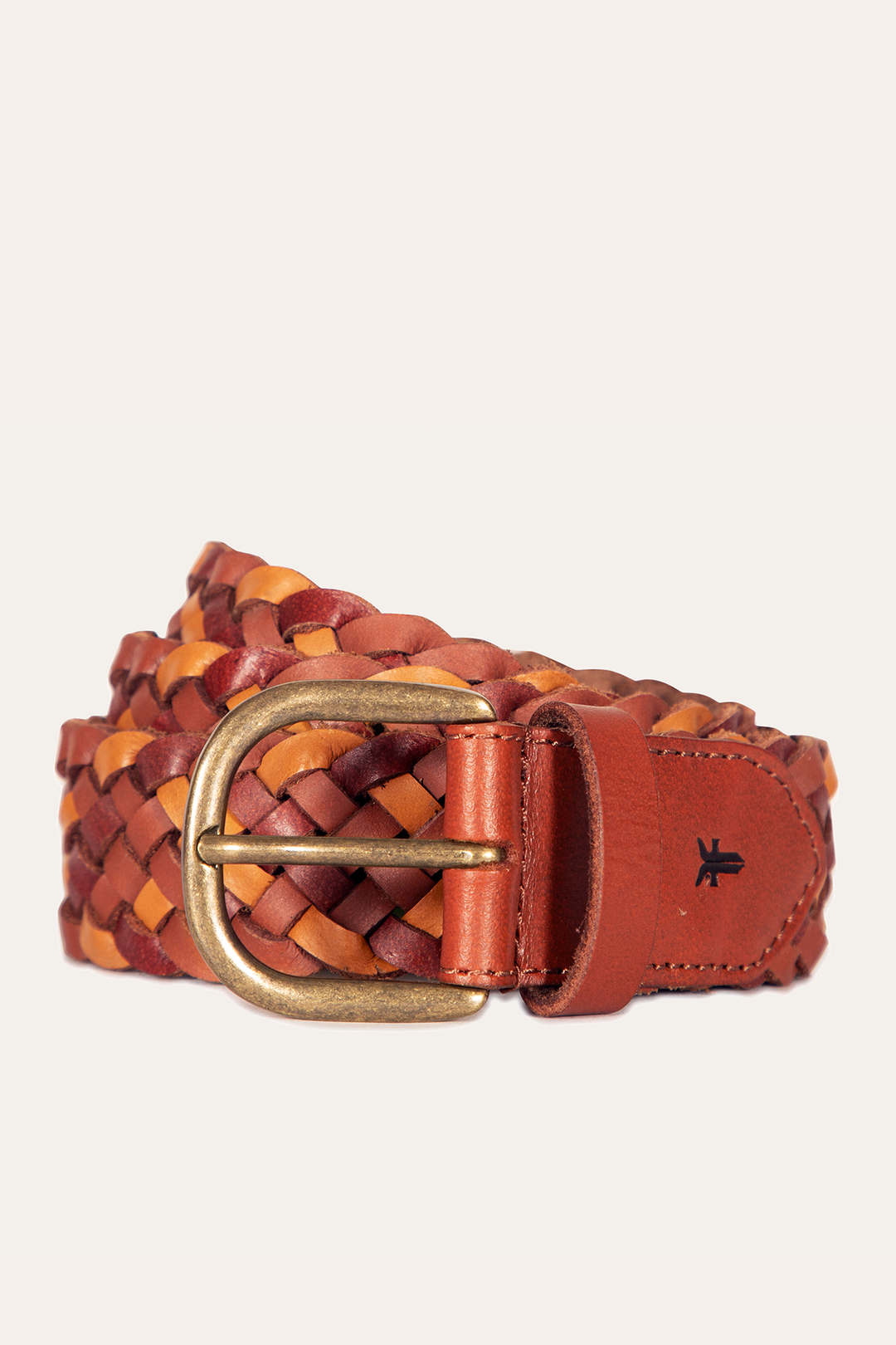 Frye Smart Buy - 35mm Tonal Woven Leather Belt in Tan