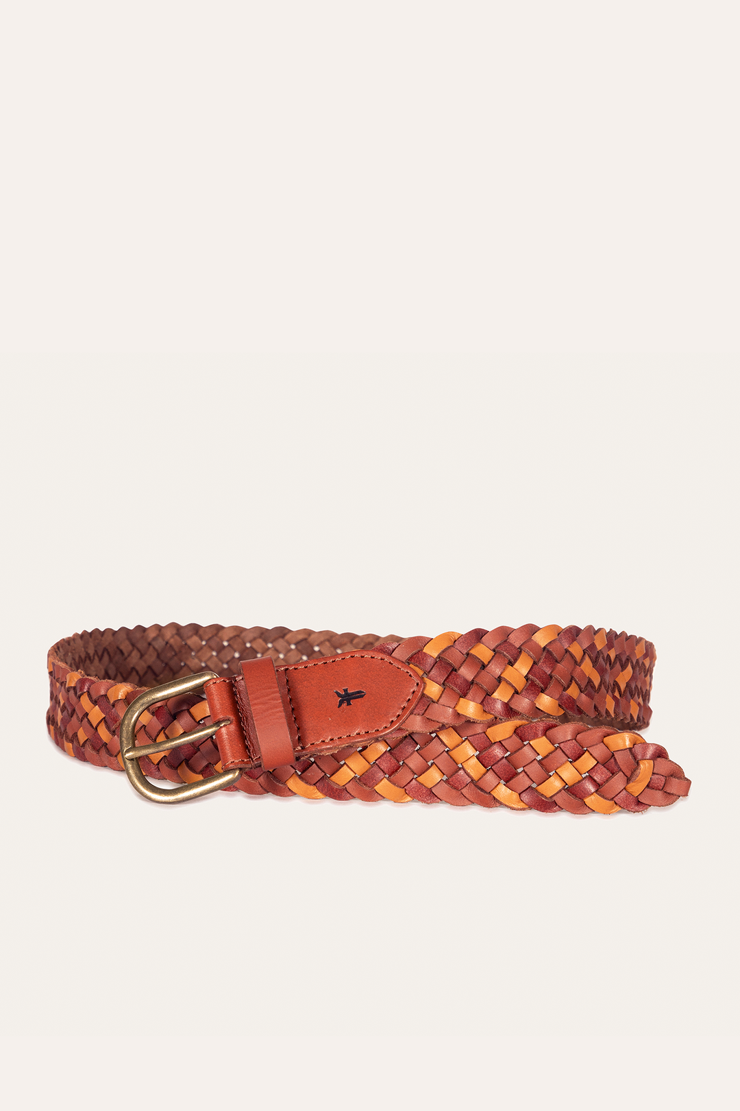 Frye Smart Buy - 35mm Tonal Woven Leather Belt in Tan