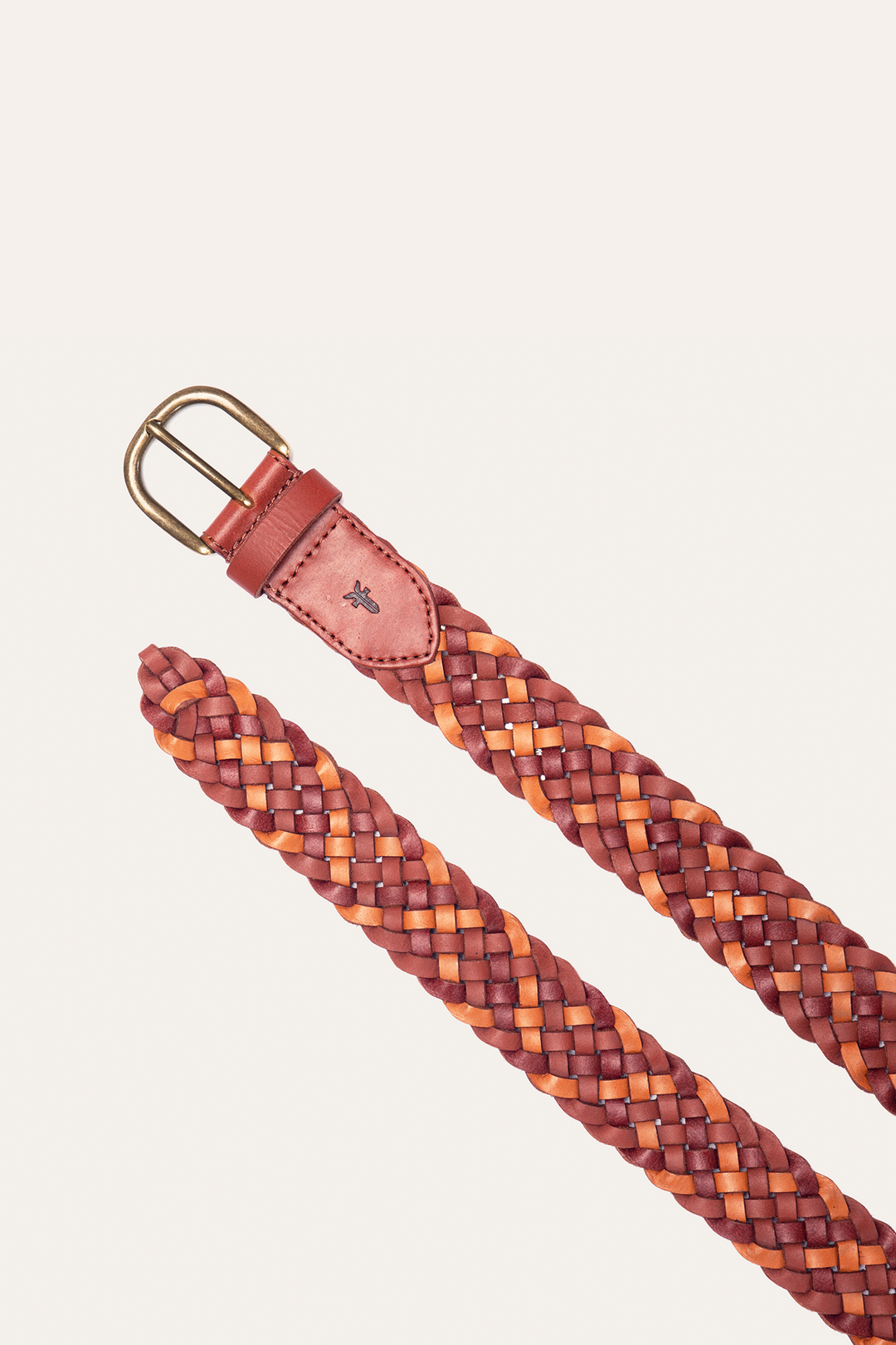 Frye Smart Buy - 35mm Tonal Woven Leather Belt in Tan