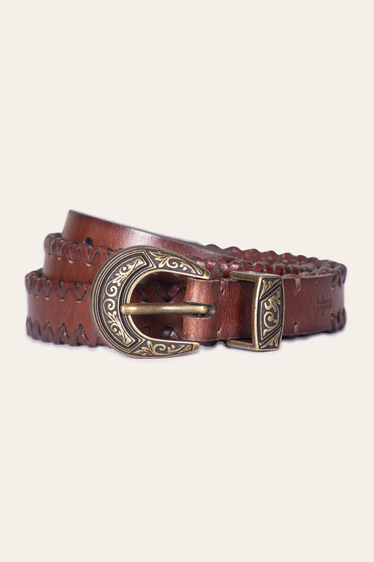 Frye Trusted - 20mm Tan Leather Belt With 3-Piece Buckle Set