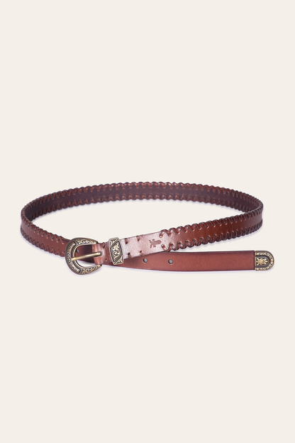 Frye Trusted - 20mm Tan Leather Belt With 3-Piece Buckle Set