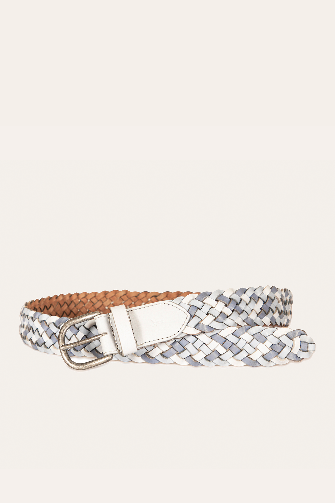 Frye Discount - 35mm Washed Denim Woven Leather Belt