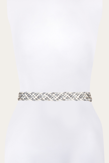Frye Discount - 35mm Washed Denim Woven Leather Belt