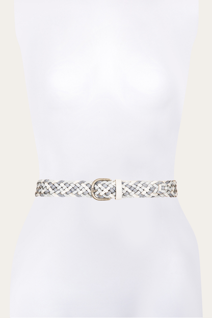 Frye Discount - 35mm Washed Denim Woven Leather Belt