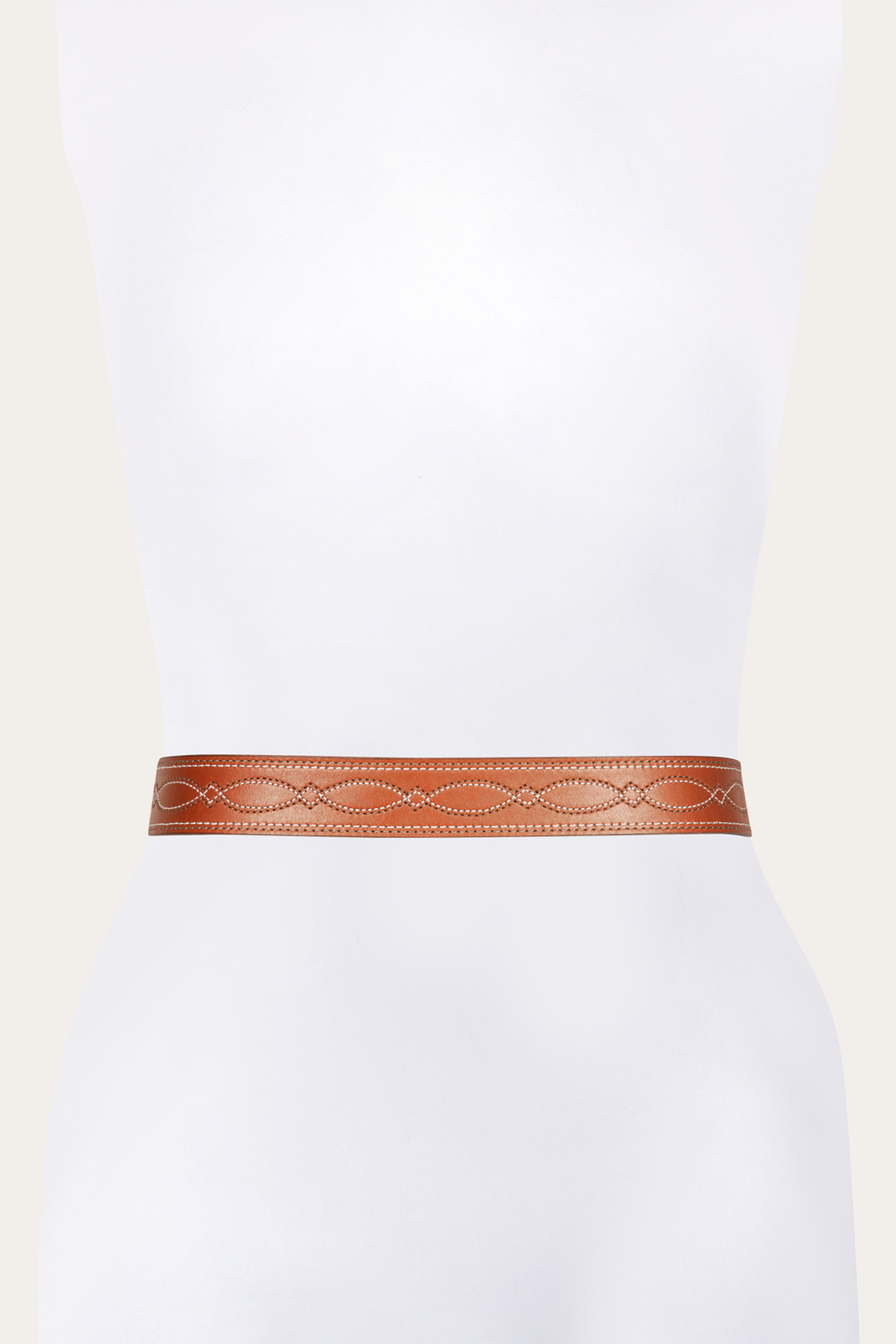 Frye Best Price - 40mm Tan Belt With 2-Tone Stitch