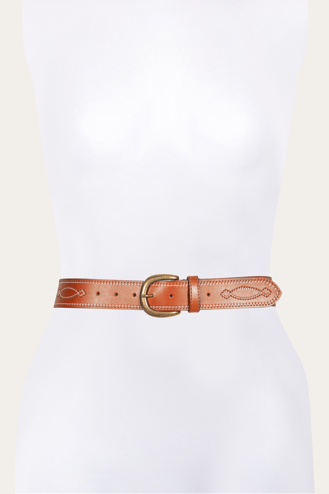 Frye Best Price - 40mm Tan Belt With 2-Tone Stitch