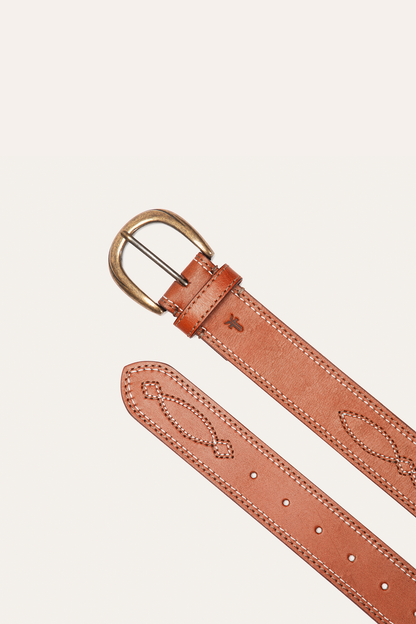 Frye Best Price - 40mm Tan Belt With 2-Tone Stitch