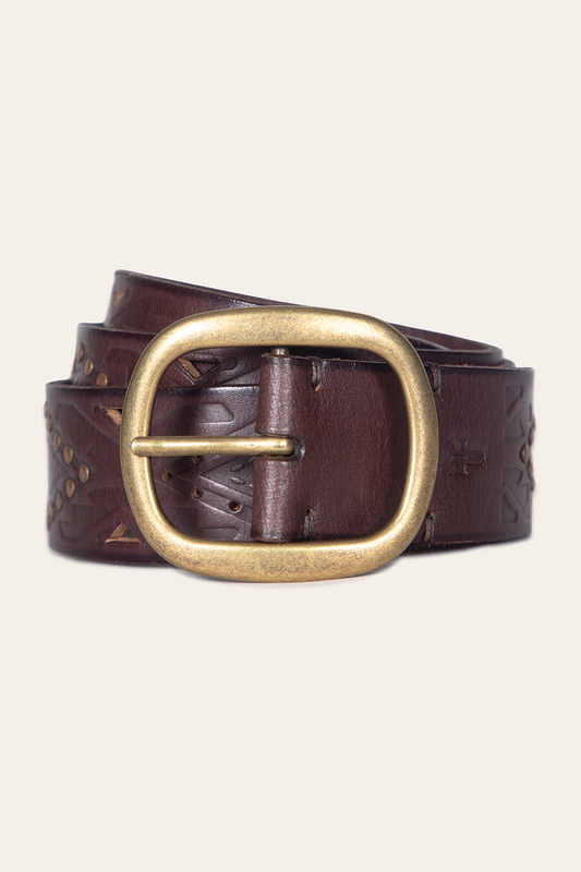 Frye Everyday - 38mm Brown Southwestern Embossed Belt