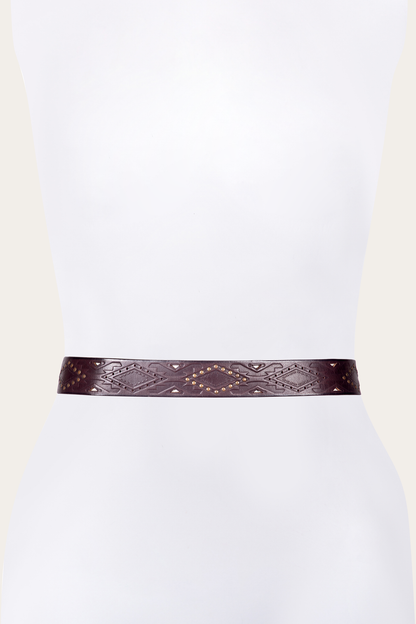 Frye Everyday - 38mm Brown Southwestern Embossed Belt