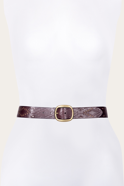 Frye Everyday - 38mm Brown Southwestern Embossed Belt