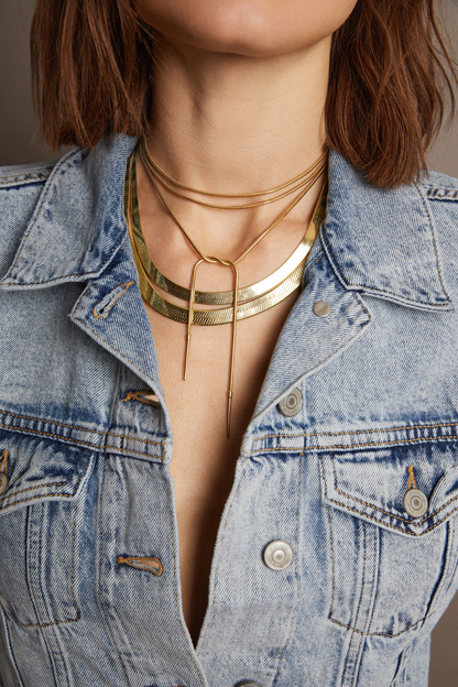 Frye Deals - Women’s Bold Herringbone Necklace | Aurate x The Frye Company