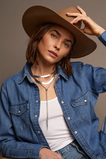 Frye Discount - Women’s Bold Herringbone Necklace | Aurate x The Frye Company