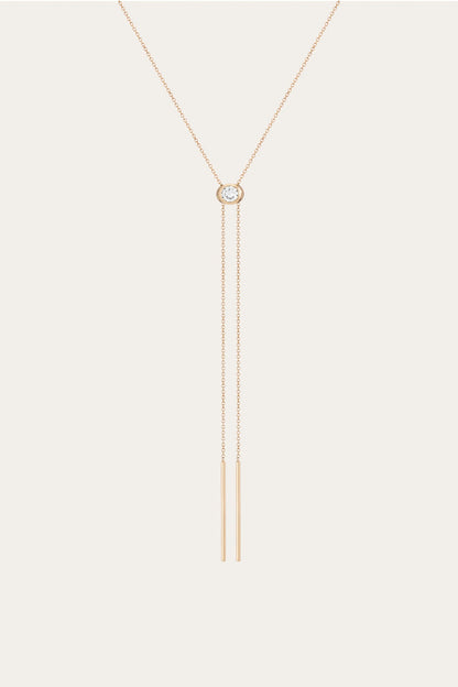 Frye Trending - Women’s Lab Grown White Sapphire Bolo Necklace | Aurate x The Frye Company
