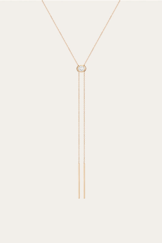 Frye Trending - Women’s Lab Grown White Sapphire Bolo Necklace | Aurate x The Frye Company