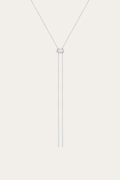 Frye Customer Favorite - Women’s Lab Grown White Sapphire Bolo Necklace | Aurate x The Frye Company
