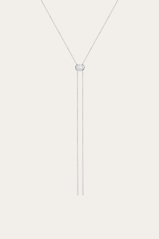 Frye Customer Favorite - Women’s Lab Grown White Sapphire Bolo Necklace | Aurate x The Frye Company