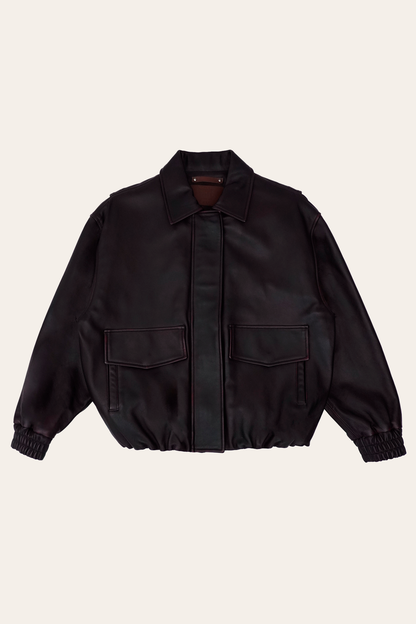 Frye Top Pick - Black Cherry Harper Oversized Bomber