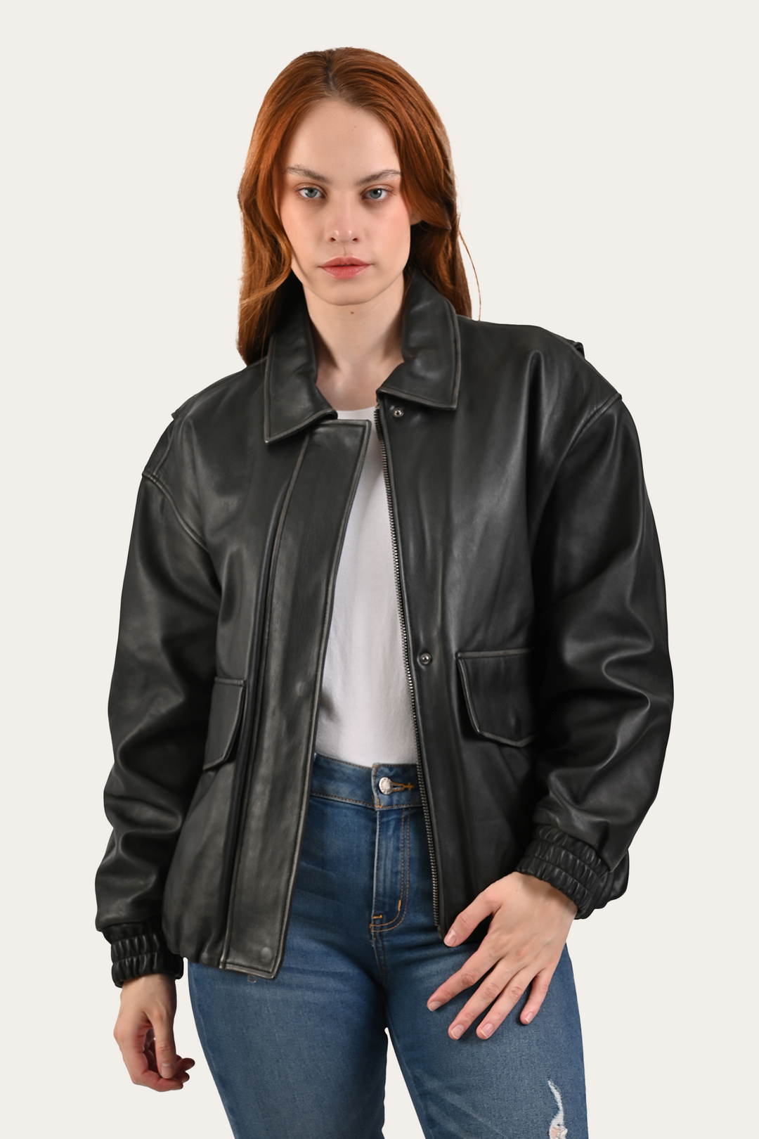 Frye Great Value - Black Harper Oversized Bomber