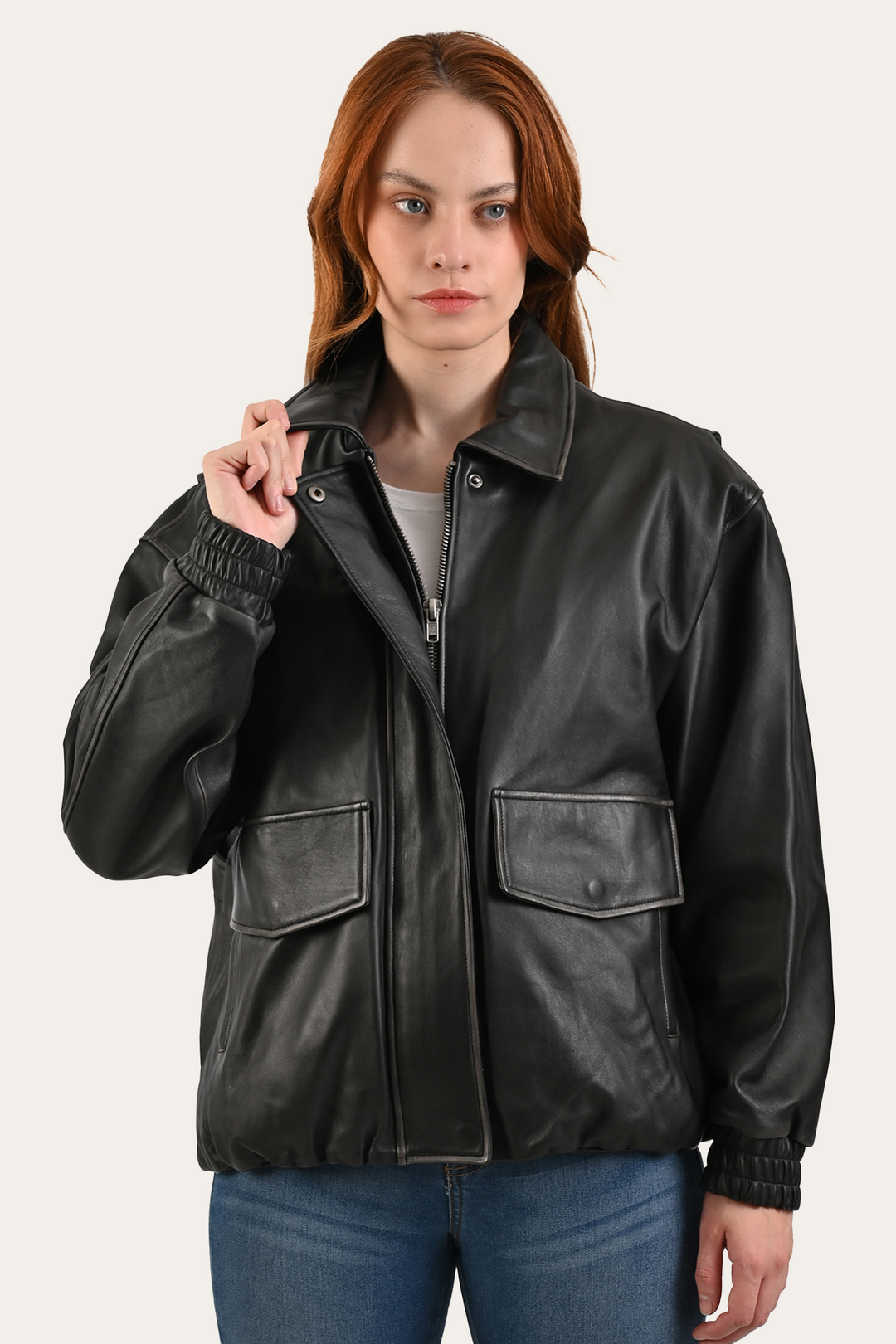 Frye Great Value - Black Harper Oversized Bomber