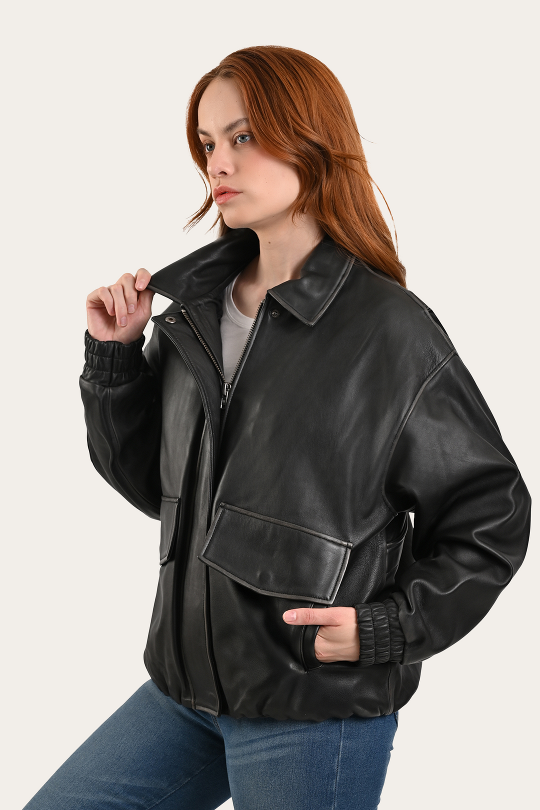 Frye Great Value - Black Harper Oversized Bomber