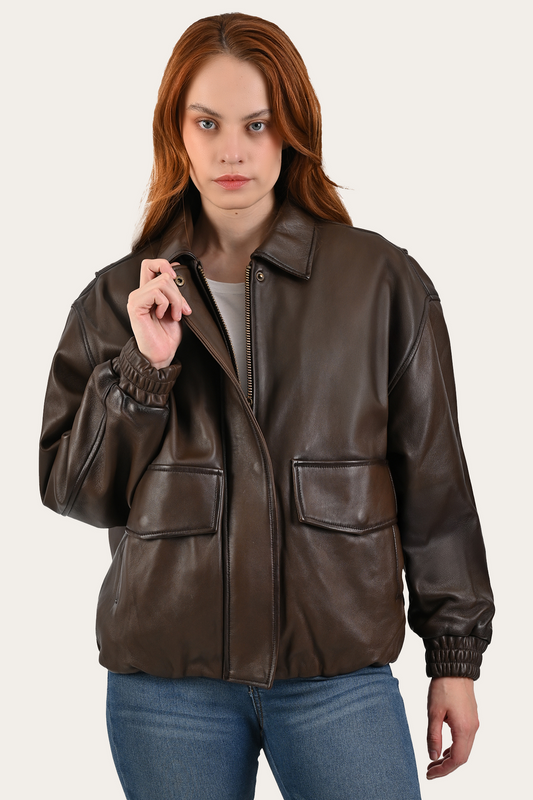Frye Quality - Tobacco Harper Oversized Bomber