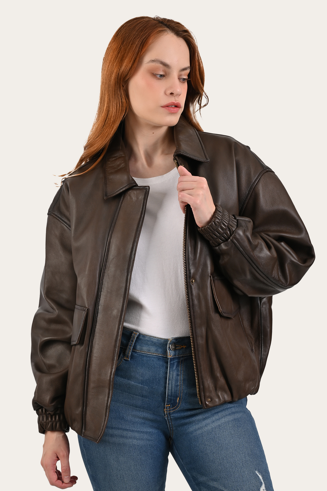 Frye Quality - Tobacco Harper Oversized Bomber