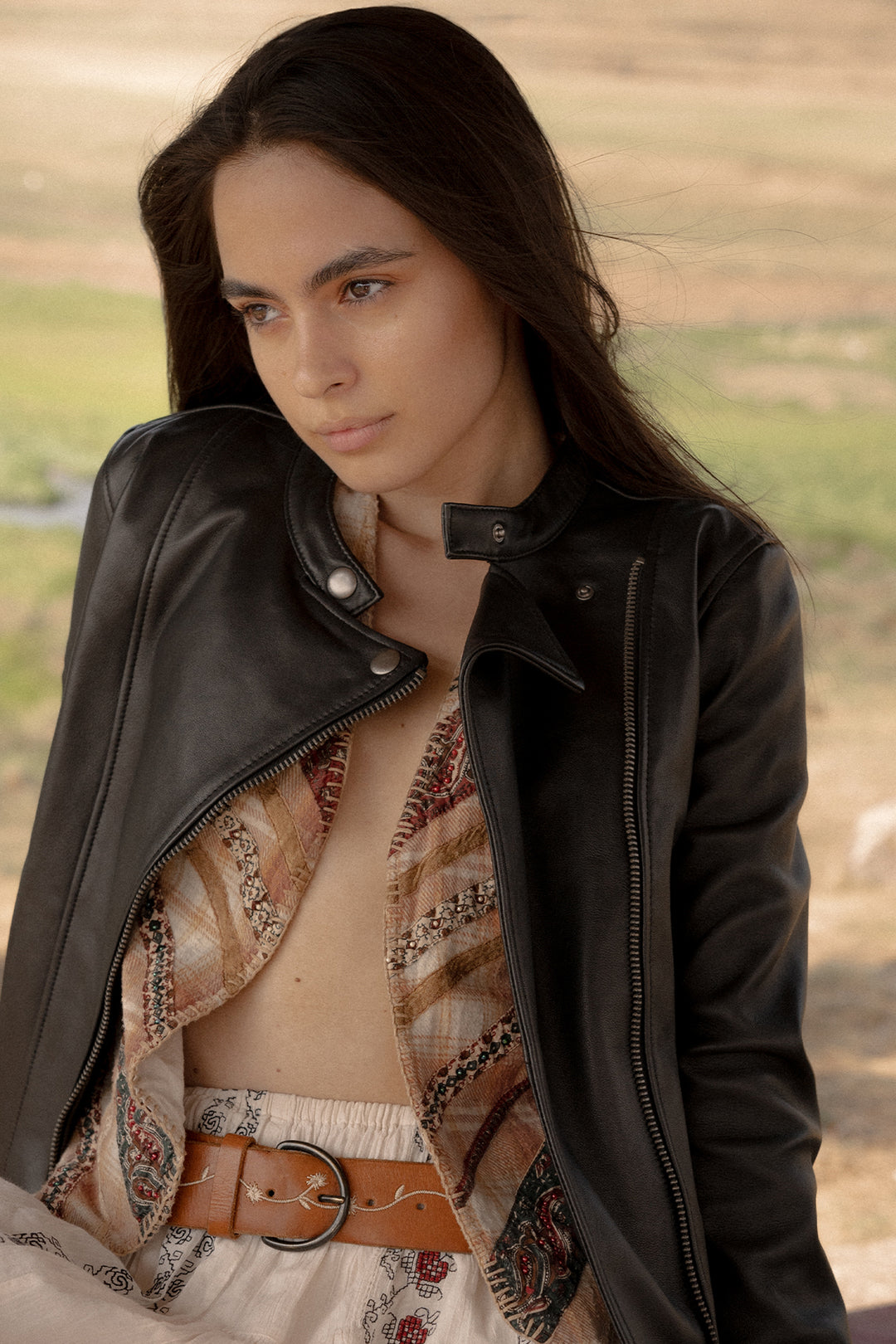Frye Discount - Women’s Black Heathe Leather Racer Jacket