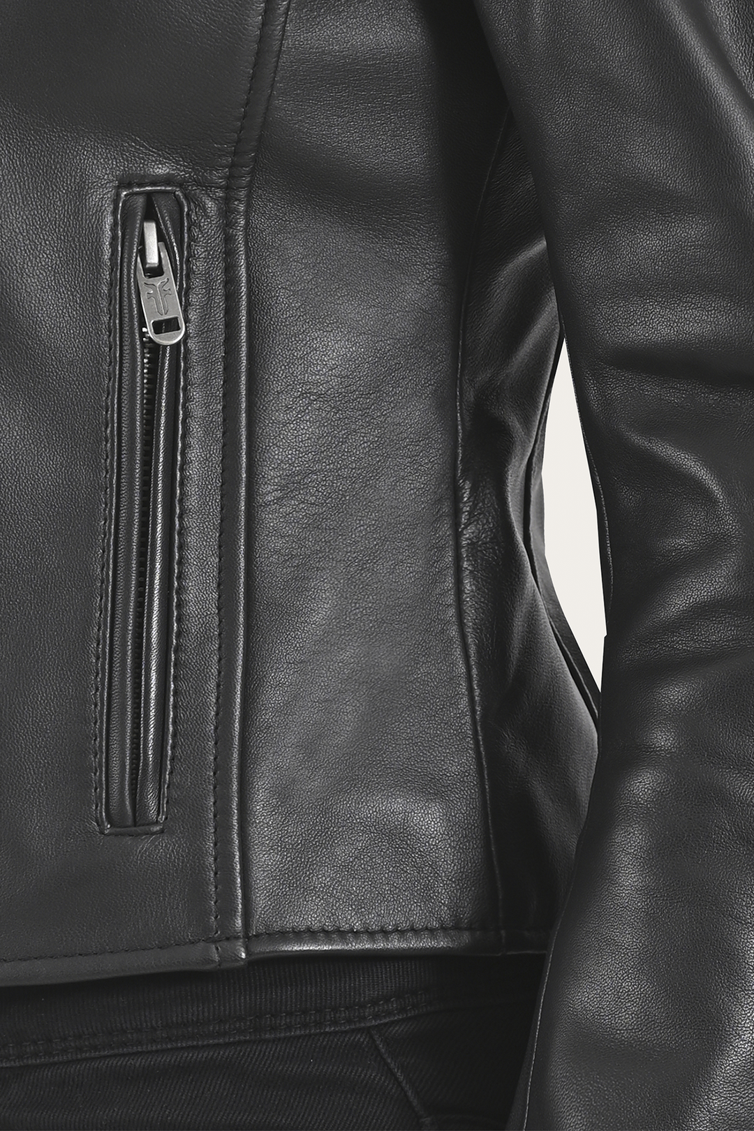 Frye Discount - Women’s Black Heathe Leather Racer Jacket