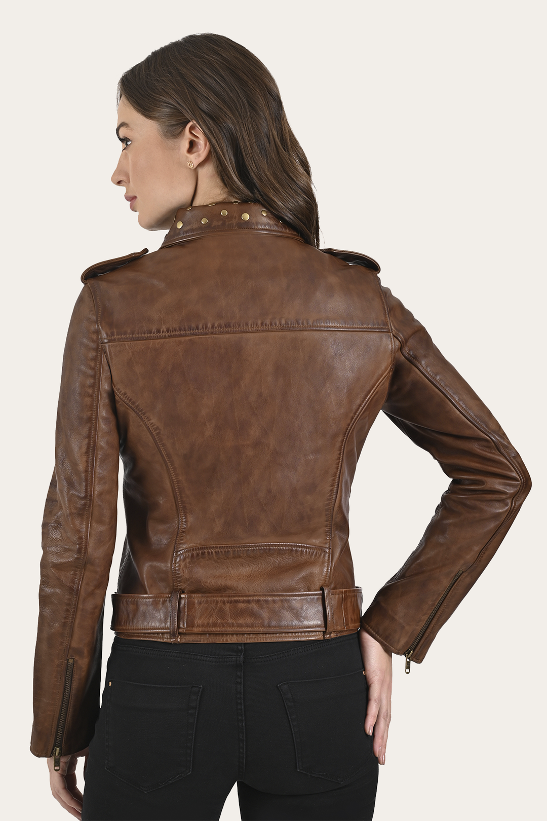 Frye Value - Women’s Tobacco Linc Biker Leather Jacket