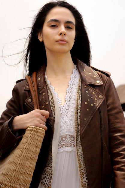 Frye Value - Women’s Tobacco Linc Biker Leather Jacket