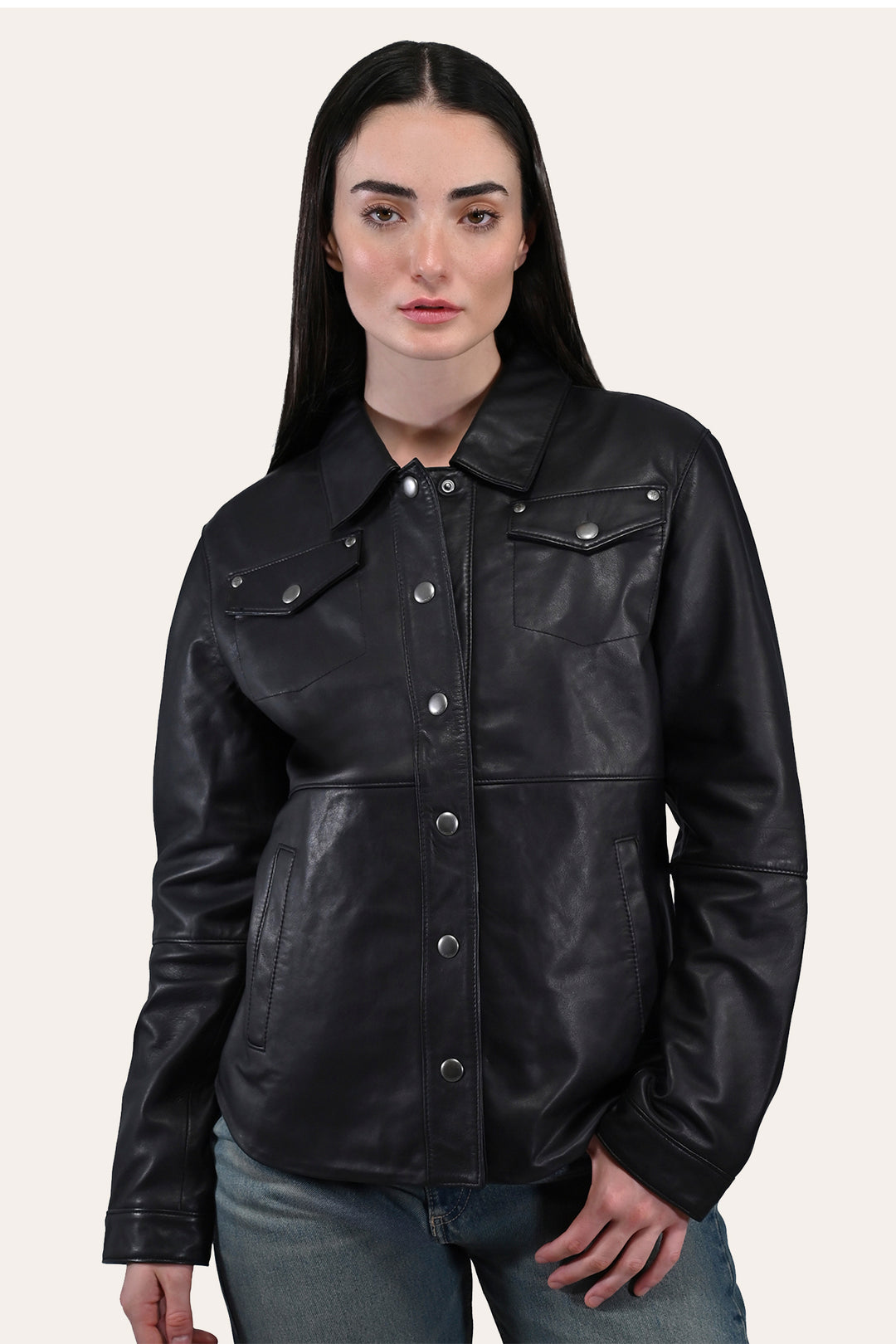 Frye Value - Women’s Black Obadiah Leather Shacket
