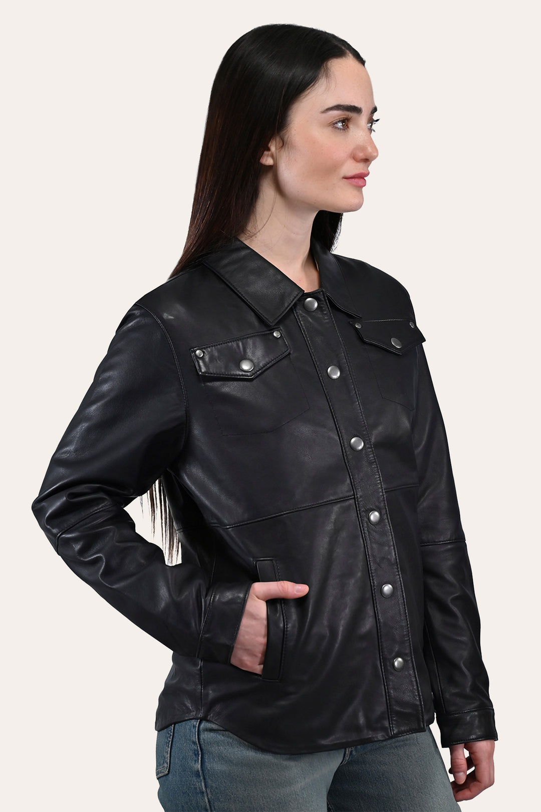 Frye Value - Women’s Black Obadiah Leather Shacket