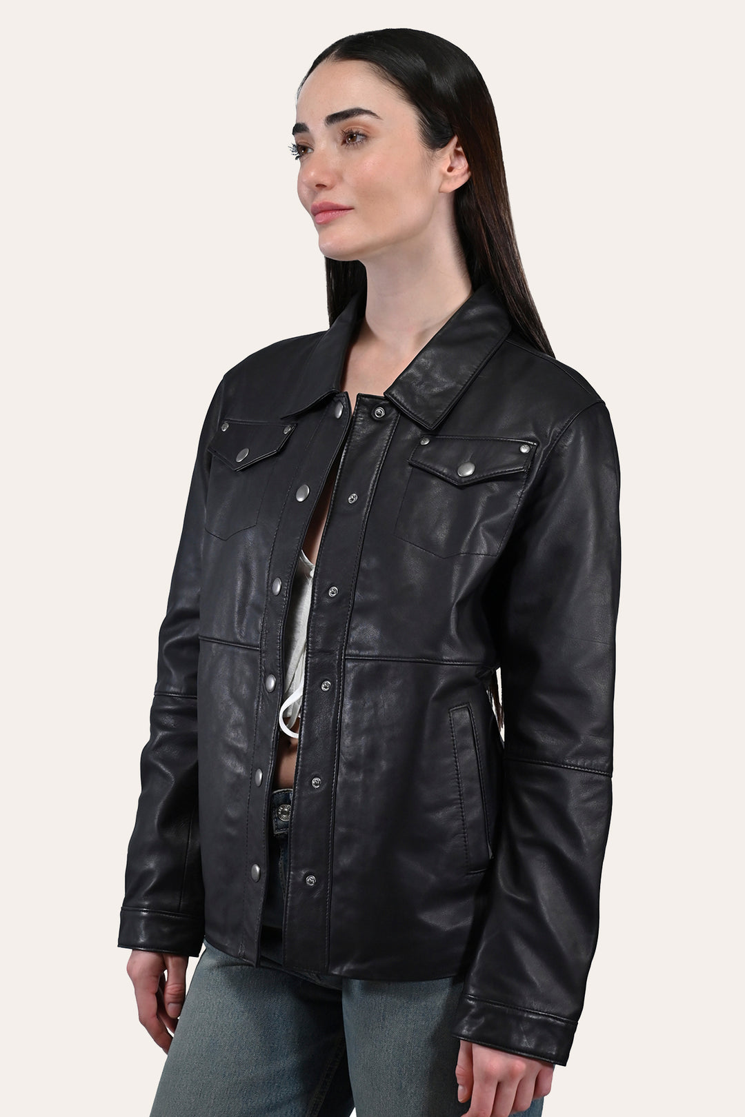 Frye Value - Women’s Black Obadiah Leather Shacket
