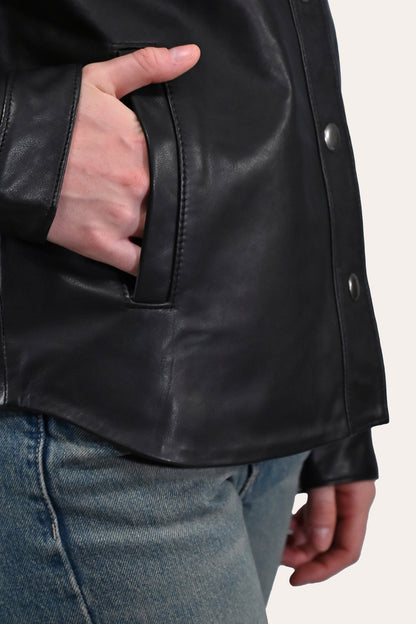 Frye Value - Women’s Black Obadiah Leather Shacket