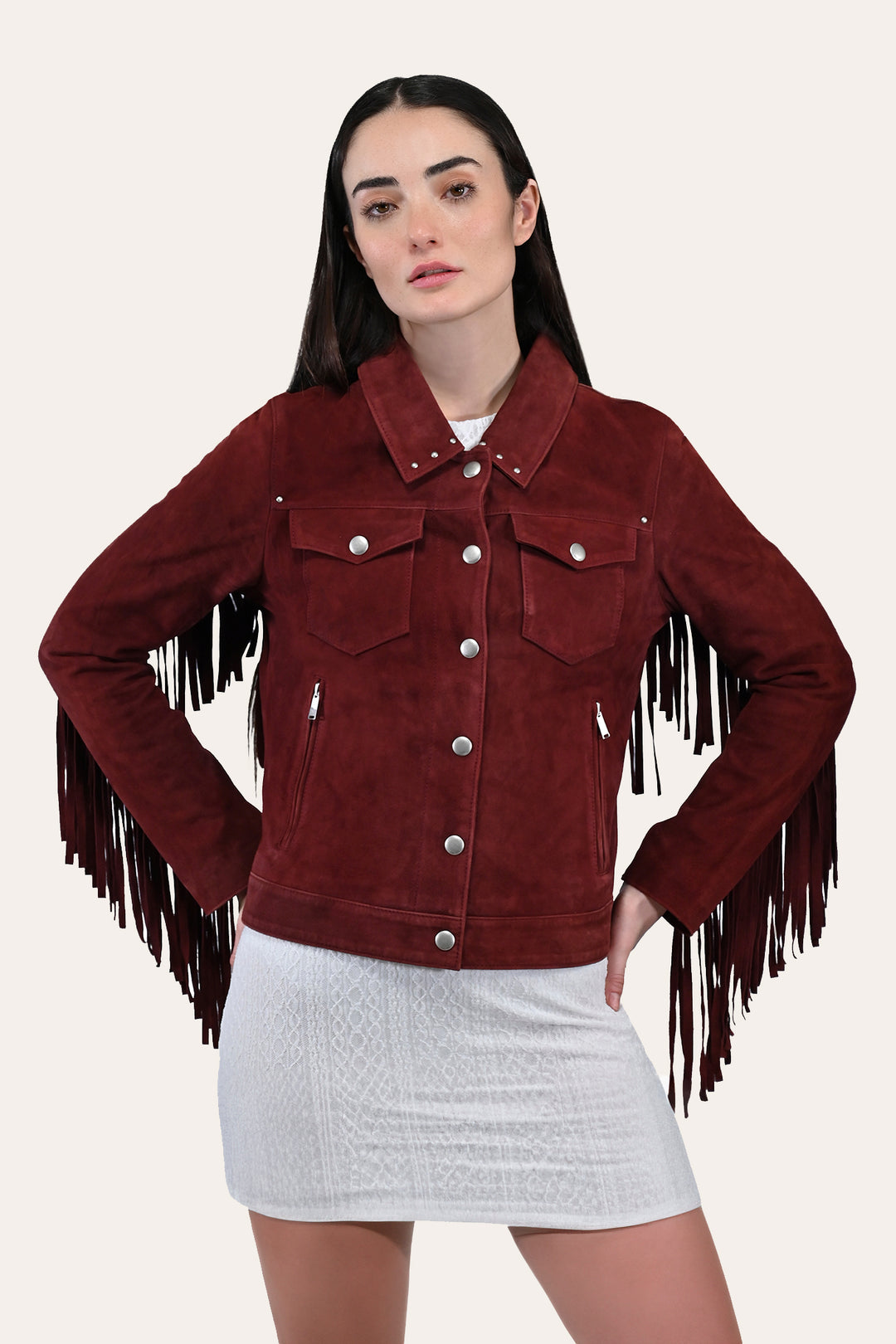 Frye Best Seller - Women’s Oxblood Nash Trucker Suede Jacket
