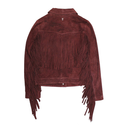 Frye Best Seller - Women’s Oxblood Nash Trucker Suede Jacket