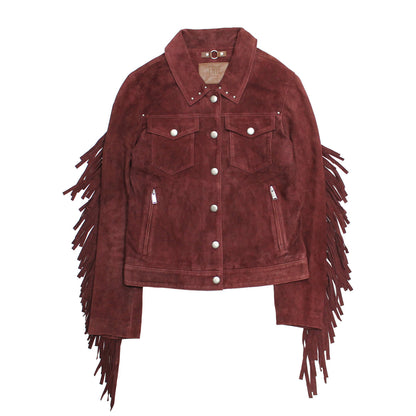 Frye Best Seller - Women’s Oxblood Nash Trucker Suede Jacket